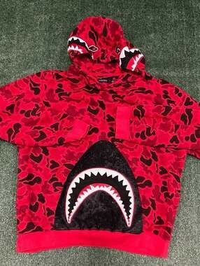Hudson Outerwear Red Camo Shark Pullover Hoodie 4X
